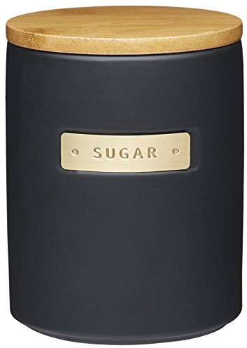 MasterClass Sockerburk, 1 Liter, Lufttätt Bambulock, Svart/Mässing, 1 Liter, MCSUGARCOP