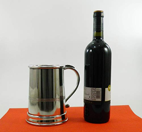 Boccale per birra Grande, regalo festa del papà, in peltro, solido ed elegante. Prodotto a mano in Italia dal maestro Roberto Cavagnini