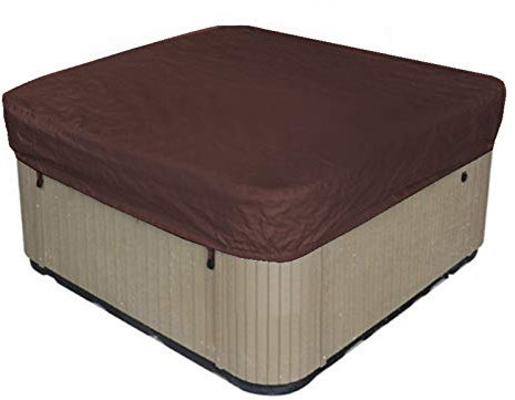 DTLEO Couverture de Protection extérieure pour Piscine Cordon D'ourlet Élastique Protection UV Durable de couvertures de Spa Couverture De Piscine Carré Bâche Solaire pour Piscine,210 * 210 * 30cm