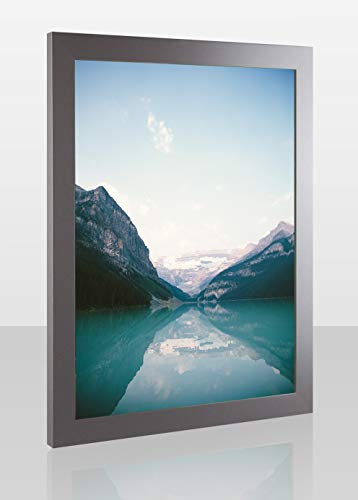 Bonito Slimline Profil Bilderrahmen Posterrahmen 70x100 cm Mattsilber Silber Matt 100x70 cm Puzzlerahmen Diamond Painting mit Kunstglas klar