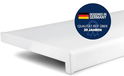 TJ Fensterbank Innen I 25 cm x 70 cm I weiß I hochwertige PVC Fensterbank mit Seitenabschluss I Fensterbrett kratzfest & feuchtigkeitsundurchlässig I pflegeleichter & langlebiger Fenstersims für Innen