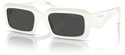Prada PR 27ZS White/Dark Grey 54/21/145 Herren Sonnenbrille, GRAU