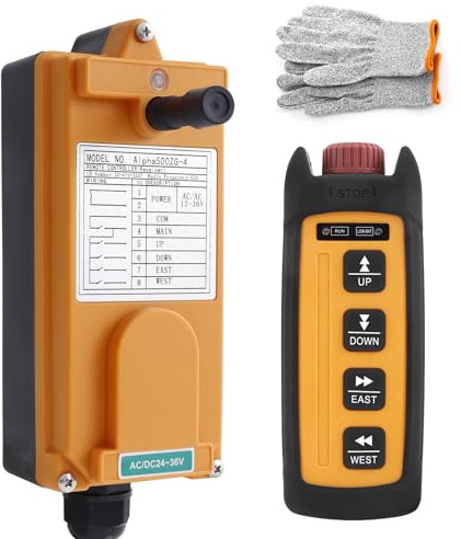 Hoist Crane Wireless Remote Control 4 Button 110V Industrial Radio Controller for Overhead Crane Mini Transmitter and Receiver