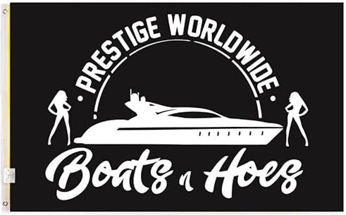 Flag 3x5 Ft (No Flagpole) 3x5FT Prestige Worldwide Flag Boats n Hoes Dorm Decor Funny Man Cave
