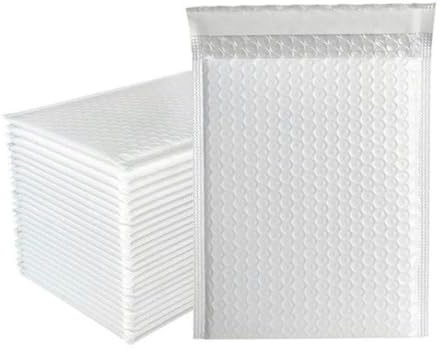 10 Stück schwarze Luftpolstertaschen für Geschäftswaren/Geschenke/Umschläge/Schmuck, Verpackungsbeutel, Anti-Extrusion, wasserdicht, Weiß, 11 x 11 cm