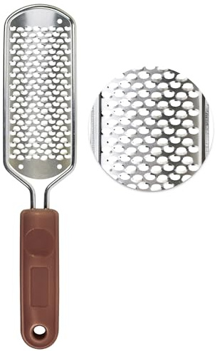 OWIIZI Lima de pies para pedicura para eliminar callos, exfoliante de pies de acero inoxidable, raspador de escofina de pies, removedor de piel muerta agrietada dura para pies húmedos y secos
