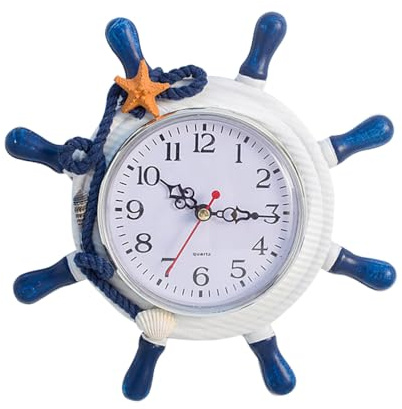 MAGICLULU 1Stk Digitale Wanduhr Lenkrad Outdoor- Retro-Wanduhr en Vintage- Wohnkultur hängende draussen schmücken große Dekorationen Hölzern
