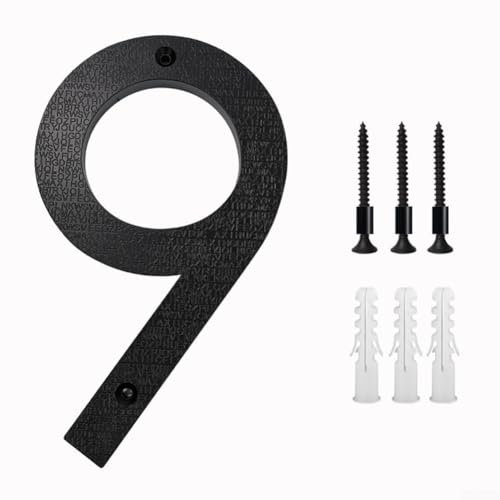 Grand numéro de maison flottant de 20 cm, noir (9)