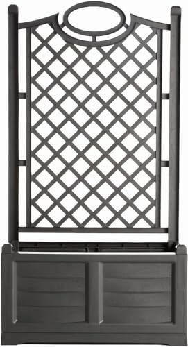 1PEZZO FIORIERA CON SPALLIERA SEPAR+ Col. Antracite lt. 120 cm. 80x42x150 h