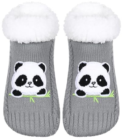 ZYZX Femmes Animaux Chausson Chaussette Hiver Chaud Tricot Mignon Antidérapant À la maison Doux Doublure de laine Noël Cadeaux Chaussettes