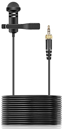 Micrófono Lavalier de 10 pies compatible con transmisores inalámbricos Sennheiser, micrófono Lav para Rode Wireless Pro, microfono de bloqueo omnidireccional de 3.5 mm para entrevista de transmisión