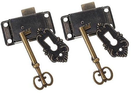ORFOFE 2stücke Antike Schrank Schlösser Vintage Schmuckkästchenverschlüsse Metallschlösser Dekorative Schlösser Für Schrankverschlüsse Und Schubladenverschlüsse