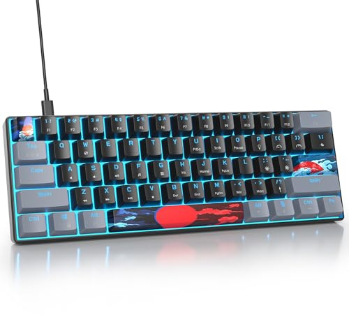SbocKeeb 60% Tastiera Gaming, Tastiera Meccanica 60 Percento, Layout QWERTY Americana，Tastiera RGB con Illuminazione, Anti-Ghosting Compatta per PC/Mac