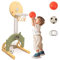 hoopyosms 3-in-1 Kinder Basketballkorb Set, Höhenverstellbarer Basketballständer mit Fußballtor und Ringwurf, Mini Basketballkorb, Kinder Spielgeräte für Indoor und Outdoor, Grün