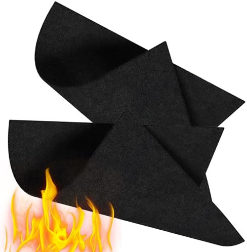 2pcs Alfombra Ignífuga 30x30 cm,Manta Aislante,Manta Ignífuga,Placa Ignífuga Protección Contra el Fuego,Calor Hasta 982 ℃,Tela Ignífuga,para Parrilla,Estufa,Horno,Soldadores,Lavavajillas,Negro