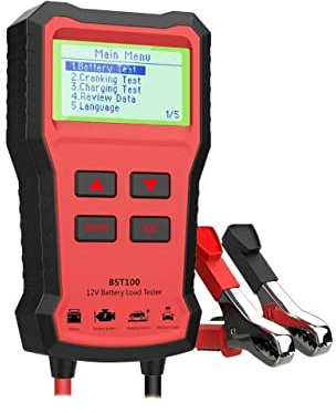 Batterietester, BST100. Auto-Batterie-Tester 12V 220Ah 200 0cca. Mehrsprachiges Batterieprüfgerät for den Kfz-Aufladestest,Vermeiden Sie leere Batterien