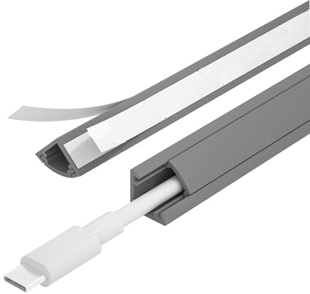 YZWZZXC 100 cm Boden Kabelkanal für Ecken, Bodenkabelschutz, PVC-Verlängerungskabelversteck, mit Selbstklebender Rückseite für Das Homeoffice Oder Den Außenbereich(Gray,11mm/0.4in)