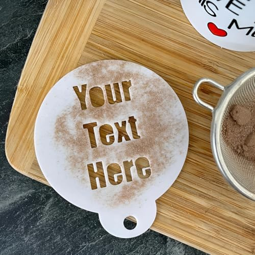 Personalisierte Kaffee-Schablonen, personalisierbar, Acryl/PET/Edelstahl, spiegelnd, lasergeschnitten, Cocktail-/Kaffee-Schablonen, individuelles lasergraviertes Business-Logo für Baristas und Cafés