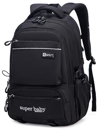 Ergonomic Spinal Protector Decompression Large Capacity Very Durable Heavy Duty Travel Waterproof Reflective Laptop Backpack (Black)