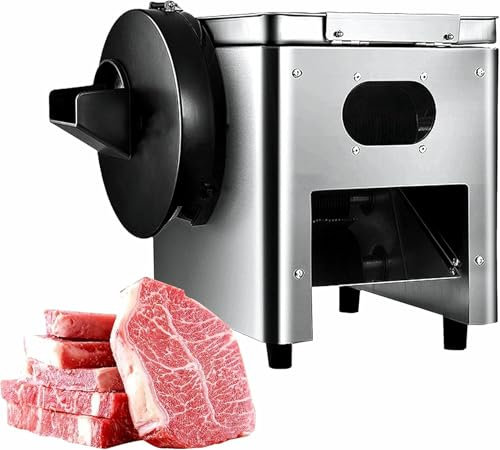 Máquina cortadora de carne comercial, máquina picadora de carne eléctrica de 850 W, cortadora de carne automática de 150 KG/H, cortadora de alimentos eléctrica, máquina cortadora y trituradora de ca