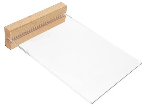 Veemoon Acryl Tischaufsteller Mit Holzsockel Stabiler Menükartenhalter Für Restaurant Hochzeit Klare Präsentation Von Werbung Broschüren Und Tischnummern