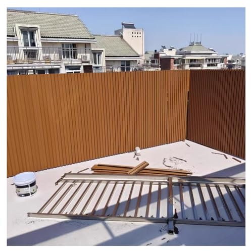 zktoermn Panneaux De Clôture Composites Bois-Plastique, Clôture De Jardin Extérieure, Barrière De Confidentialité Résistante Aux Intempéries, pour Appartements Et Parcs(21.6cmx140cm/9inx55in)