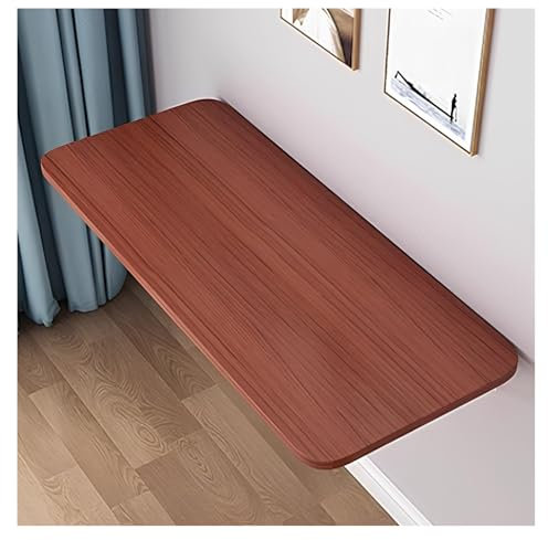 Faltbarer Wandtisch für Computer, platzsparendes Wandregal, vielseitiger Klapp-Wandschreibtisch für Küche, Esstisch, einfache Installation (Teakfarbe, 7)