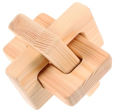 QUMIIRITY Ornamento Di Fibbia a Tre Anelli a Catena in Legno Arredamento Decorazione Del Nodo Decorazioni Per Mensole Per Soggiorno Decorazione Di Scaffali Di Legno