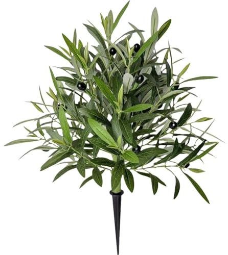 Árbol De Hojas De Olivo Artificiales, Rama De Olivo Artificial Para Exteriores Con Pincho, Arbustos Artificiales Realistas Para Interiores, Decoración Del Hogar, Sala De Estar, Porche Delantero Y