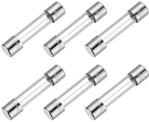 sourcing map 5A 250V 6x30mm Time Delay Glass Fuse UL Listed Slow Blow Fuse for Home Appliances(Pack of 6)