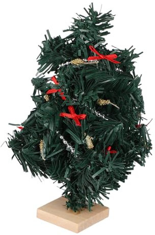 WEKAMOS Árbol De Navidad De Casa De Muñecas Mini Base De Madera para Simulación Accesorios De Miniatura para Decoración De Jardín De Hadas y Árboles De Pueblo Navideño