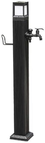 Fontana da Giardino Indipendente, Colonna d'Acqua per Esterni, Fontana da Giardino a LED Solare, Fontana da Giardino Indipendente in Acciaio Inossidabile da 45 Pollici, Design Moderno Quadra