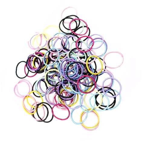 OFFIGAM Coleteros Elásticos para Niños 200 Piezas Aros de Pelo Coloridos Goma para Peinados Accesorios Infantiles para las Ocasiones