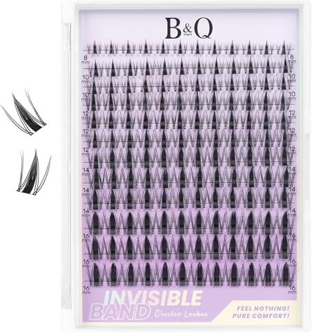 B&Q Wimpern Extensions 144pcs Fairy Lash Cluster Unsichtbares Band Manga Lashes 8-16mix Unsichtbare Wispy NatüRliche Wimpern Cluster 7 Tage Halt Lazy Girl Manga WimpernverläNgerung(Fairy 8-16mix)
