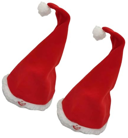 Limtula 2 Stück musikalische tanzende Weihnachtsmannmütze, batteriebetrieben, automatische Schaukel, Weihnachtsfeier, eingebaute Musik, für Familienfeiern, elektrische Weihnachten mit Musik