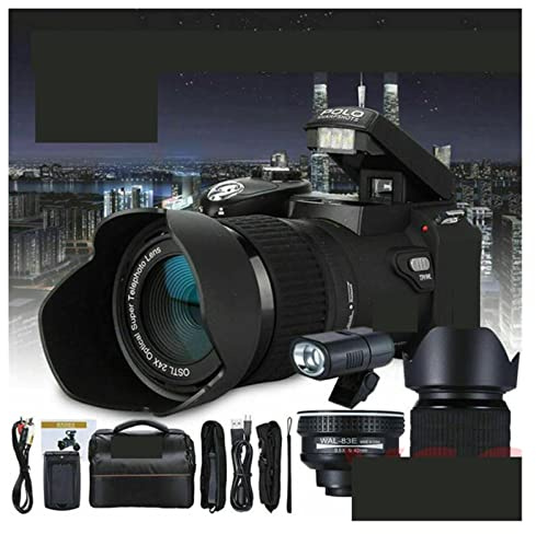 Appareil Photo Numérique, Appareil Photo numérique 33MP Objectif Grand Angle 0,5X Téléobjectif 24X + Appareil Photo numérique à lumière LED(D7200 1 Battery)