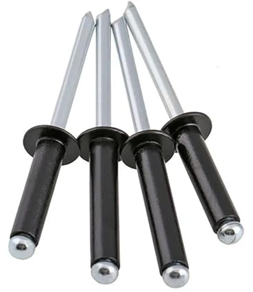 Remaches de aluminio con cabeza cúpula abierta, remache ciego negro M3.2 lingli(10Pcs,M3.2x8)