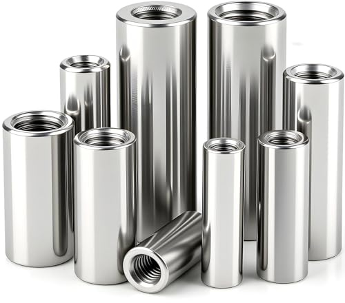 qjuwhua 8 Stück M8 Runde Gewindemuffen M8x30x12mm Rundmuffen 304 Edelstahl Verbindungsmuttern Langmutter Kupplungsmutter Innengewinde Distanzmuffen Stabmutter für Maschinen Möbel Elektronikgeräte