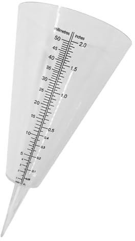 BAZEITFLOW Pluviomètre Conique Transparent en Plastique Gobelet Doseur Gradué Jusqu’À 35 CM Outil de Mesure des Précipitations pour Jardin Pelouse et Usage Agricole Extérieur
