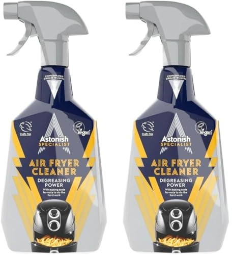 Air Fryer Cleaner Spray with Baking Soda 750ml x 2 | Heavy-Duty Degreaser for Air Fryers, Ovens & Kitchen Surfaces | Fast-Acting, Grease-Cutting Formula | Surface Safe, No Harsh Scrubbing
