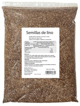 MaxiVio Semillas de Lino Crudas 2 kg - Ricas en Omega-3 y Fibra - Ideal para Batidos y Repostería