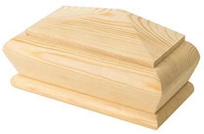 Solid Pine Pyramid Style Stair Newel Post Cap Rebate to fit 70mm Posts (Half Cap)