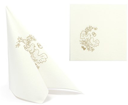 AROBA 50 Stück Airlaid Servietten 40x40 cm - Stoffähnliche Einweg Tischservietten - Hochwertige Dekorative Servietten für Hochzeit, Events, Hotels, Restaurants - Muster Hochzeit