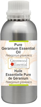 Greenwood Essential Huile essentielle de géranium naturelle (Pelargonium graveolens) distillée à la vapeur 630 ml