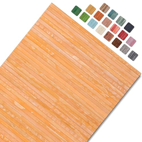 CosìCasa Bambusteppich für die Küche mit Rutschfester Unterseite | Badematte Holz Pflegeleicht | Bambus Bambusmatte Bad | Küchenläufer rutschfest Bambus | Wüstensonnenuntergang 50X230