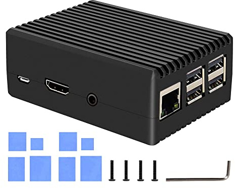 Geekworm Raspberry Pi 3 B+/ 3B Gehäuse Case, Aluminum Passive Cooling Case Housing for Raspberry Pi 3 Model B+/ Pi 3 Model B (P252)