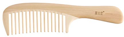 TAN MUJIANG Wood Wide Tooth Hair Comb for Curly Hair Natural Water Boxwood Anti-static YHSHY0202