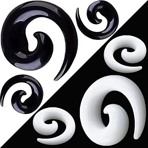 XINHE 4 Stücke Ear Gauge Stretching Kit Ohr Bahre Ohr Expander Verjüngt Tunnel Spirale Schnecken Ohr Stretching Piercing Set,12mm