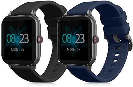 kwmobile Straps for Blackview R3 / R3 Pro Straps - 2x Replacement Silicone Watch Bands - Smartwatch or Fitness Tracker