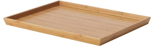 home stuff Bamboo Serving Tray with Handles Rectangular Wooden Breakfast Tray Works for Eating, Working, Storing, Used in Bedroom, Kitchen, Living Room, Bathroom, Hospital and Outdoors- (25x33 cm)